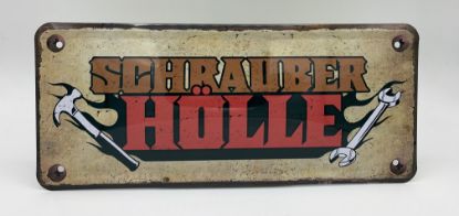 Show details for Blechschild Schrauberhölle Picture of Blechschild Schrauberhölle