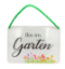 Picture of "Bin im Garten" Blechschild mit Kordel