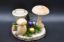 Bild von Tisch-Dekos mittel (Grundplatte, 2 Pilze und 1 Teelichthalter)
