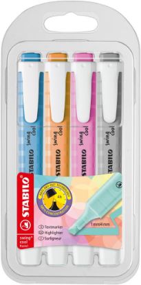 Picture of STABILO, Textmarker, 4er Etui, Swing Cool  PASTELL