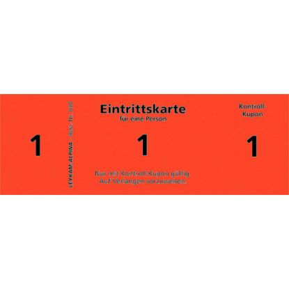 Picture of Alpina, Eintrittskarten, 11x4x1 cm, 100 Blatt, A30 Rot ROT