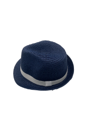 Bild von  Kinder Papierhut - Blau mit weißem Band 