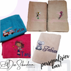 Bild von Besticktes Hand- oder Badetuch, personalisiertes Geschenk