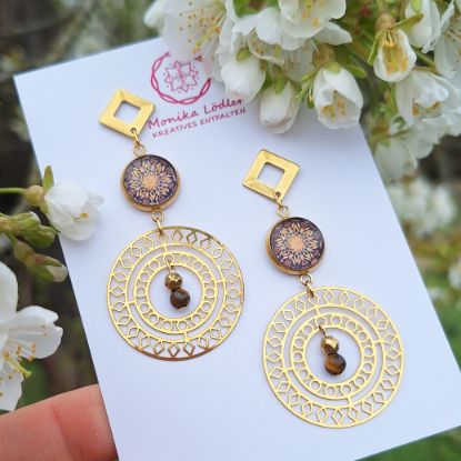 Picture of Folge deinem Herzensweg - Ohrstecker SARA aus Edelstahl mit Tigerauge